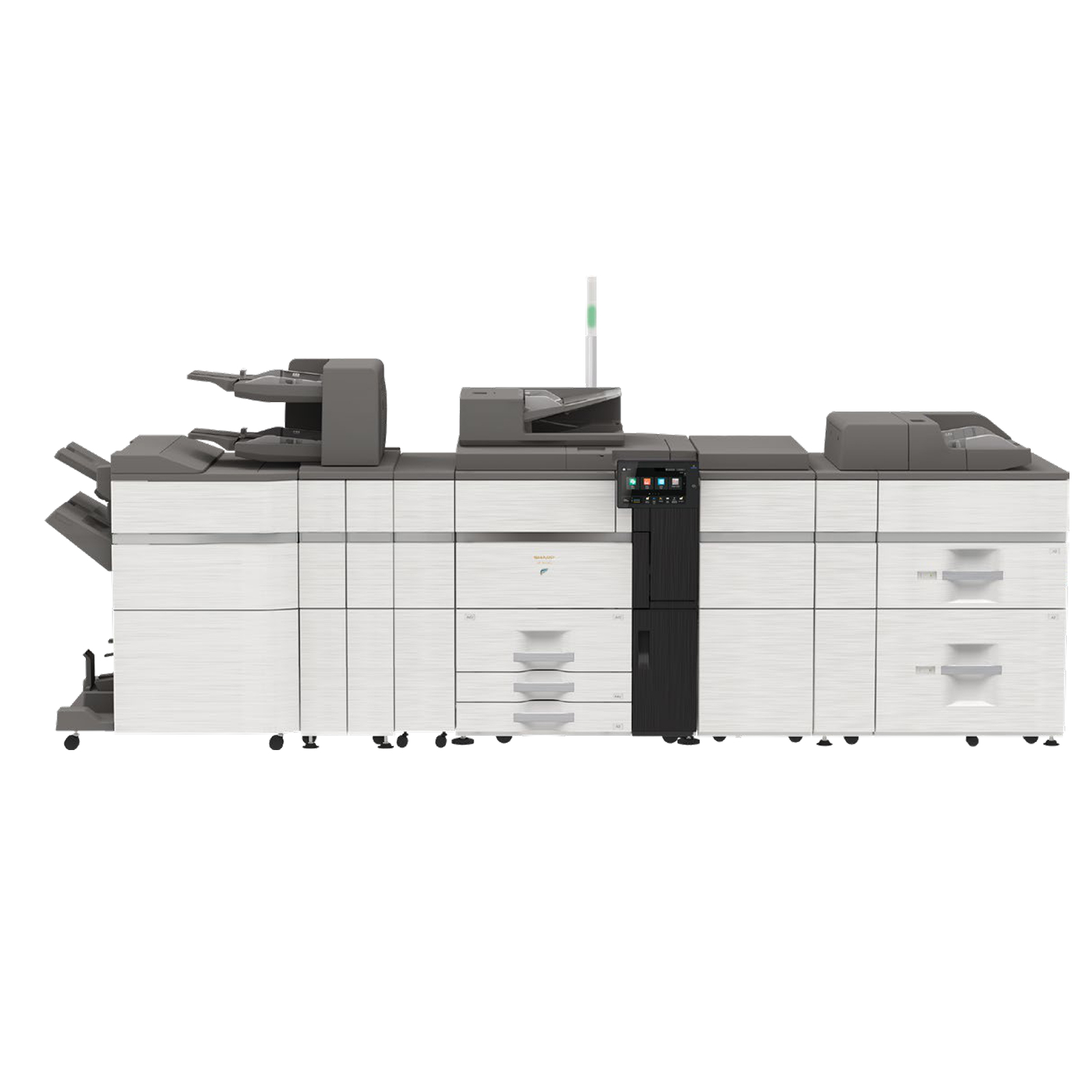Frame | platinum copier solutions Industrial Multifunction Printer with Large Paper Trays and Control Panel Shown in White and Gray